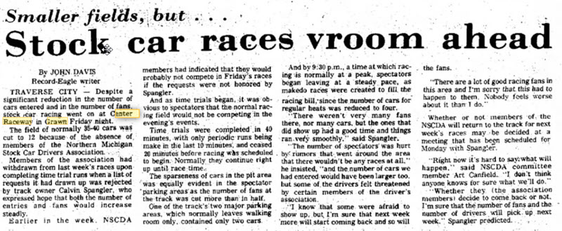 Center Raceway - Jul 26 1975 Article (newer photo)